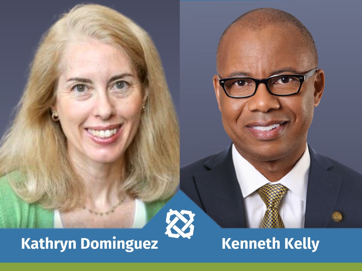 New Board of Directors members (from left) Kathryn Dominguez of the University of Michigan in Ann Arbor, Mich., and Kenneth Kelly of First Independence Bank in Detroit.