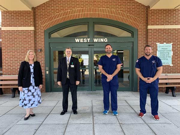 (Left to right) Dr. Linda Boyd, Vice President for Academic Affairs and Dean, West Virginia School of Osteopathic Medicine; Scot Mitchell, Chief Executive Officer, Robert C. Byrd Clinic; Jonathan Tucker, MAKO Medical; Ryan Nibert, MAKO Medical