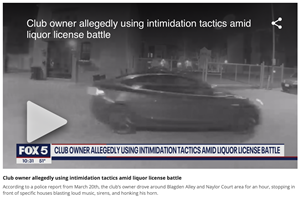 Club owner allegedly using intimidation tactics amid liquor license battle