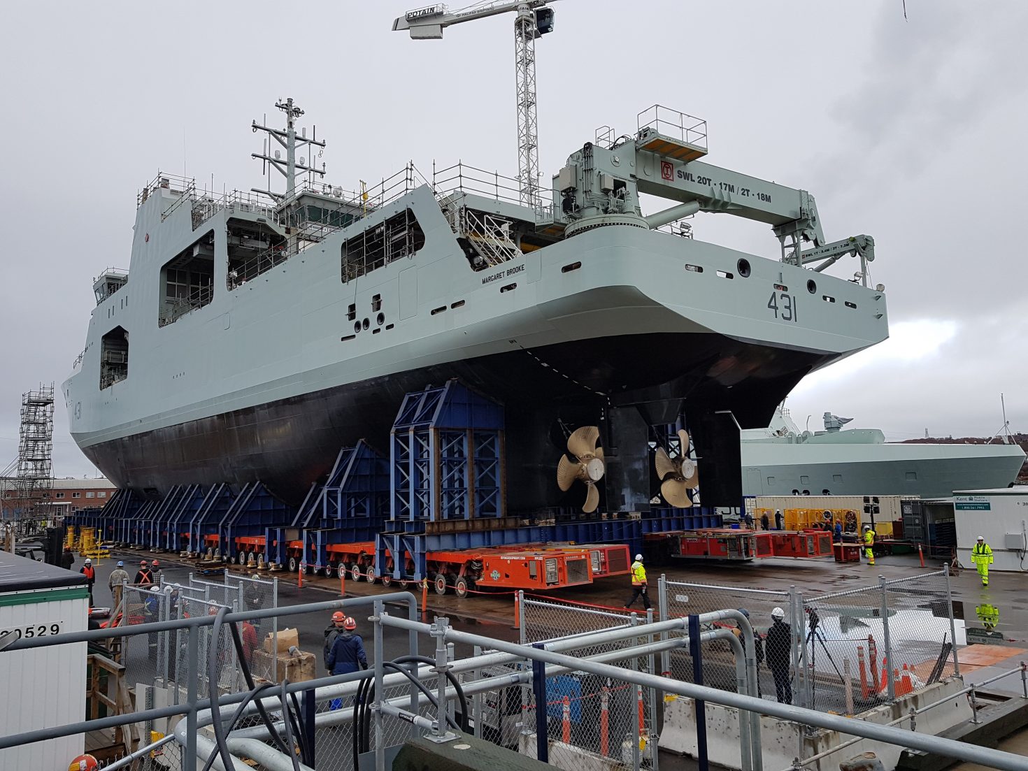 Future HMCS Margaret Brook_Transition to Launch Barge