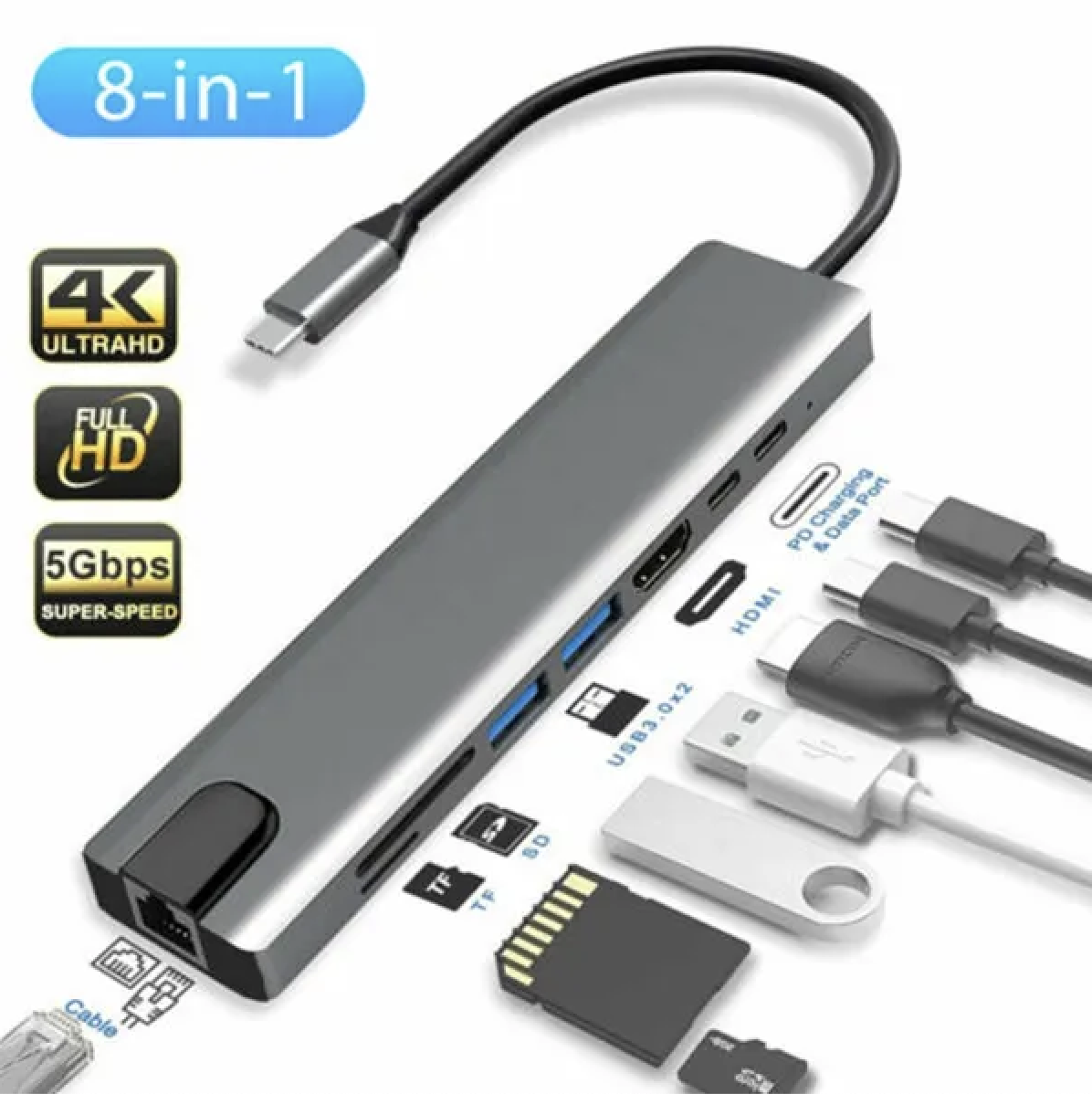 8-in-1 multiport adapter 