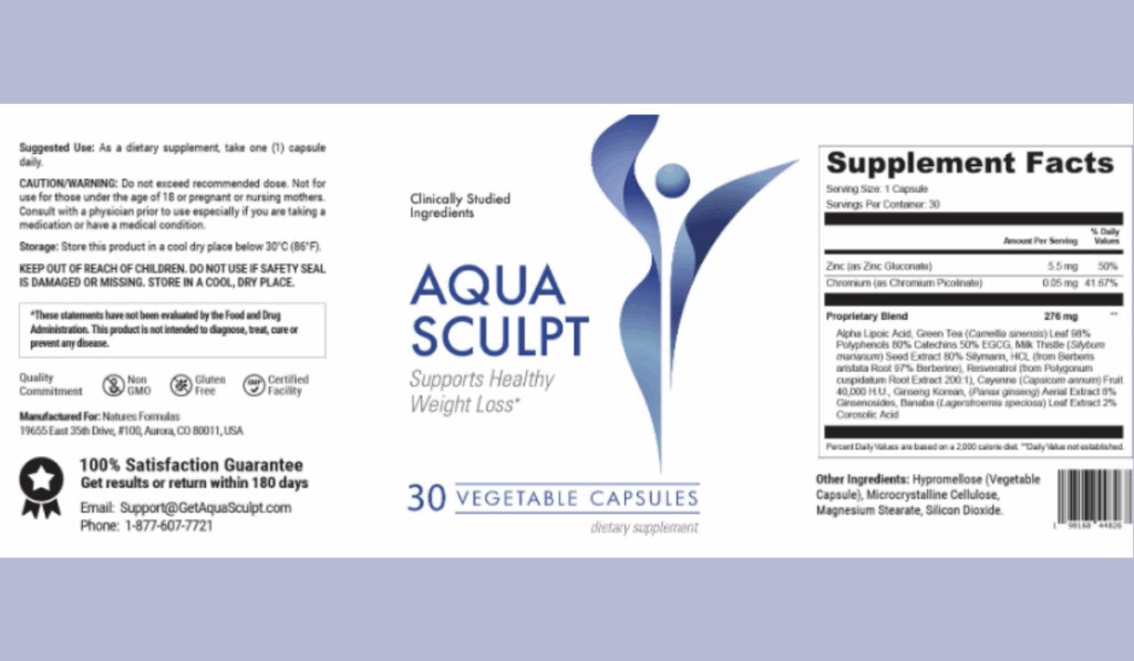 AquaSculpt - Supplement Facts