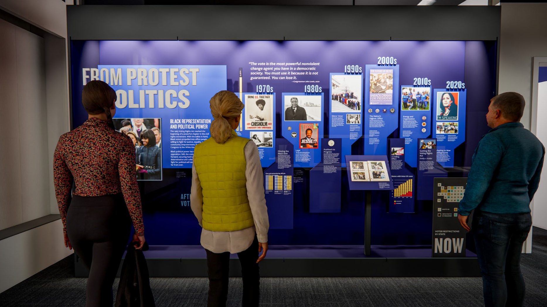 In the Legacy Experience, the exhibition gallery "From Protest to Politics" highlight significant gains in representation since King's assassination at this historic site. The new exhibitions include interactive, story-sharing features throughout. The reopening is on May 16, 2026.