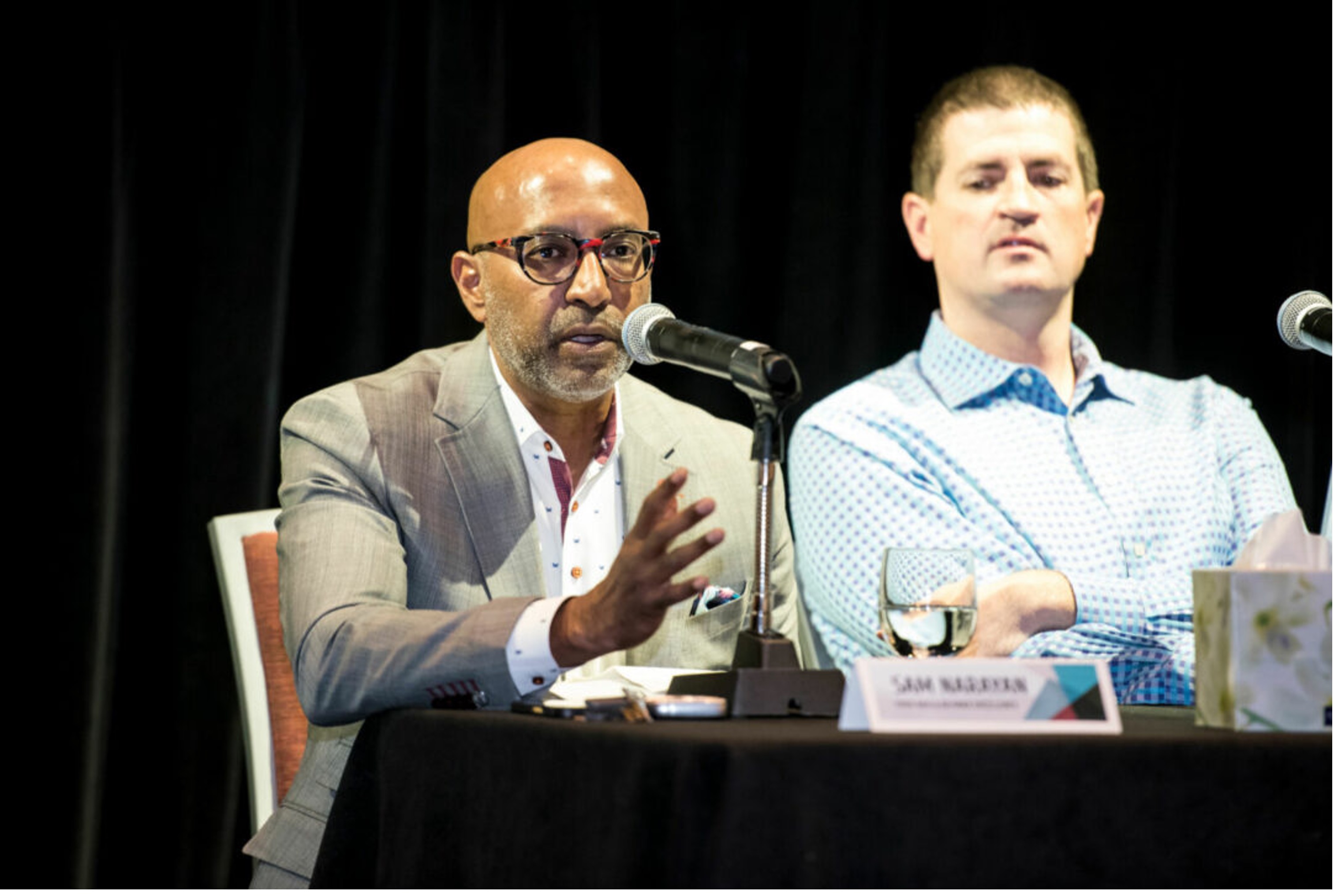 Sam Narayan, EVER Real Estate Developments commenting on relationship with tenants and a post-covid market. Photo credit REALTORS Association of Edmonton.