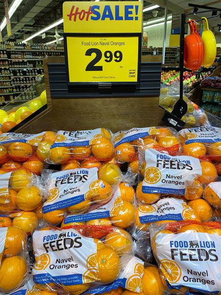 Food Lion Feeds Orange Bags on Display
