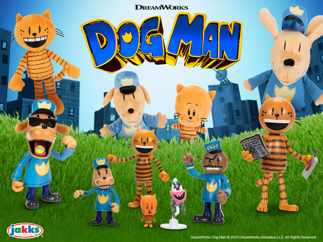 JAKKS Pacific Unveils Exciting New Toy Line for Upcoming Dog Man Movie from DreamWorks, Universal, and Dav Pilkey's Bestselling Book Series