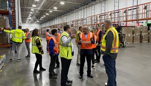 NJIT and NJII tour Romark Logistics' warehouse to identify technology solutions.