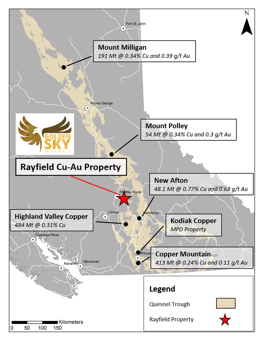 Golden Sky Announces Commencement of a Geophysical IP Survey at the Rayfield Copper-Gold Property, South-Central British Columbia