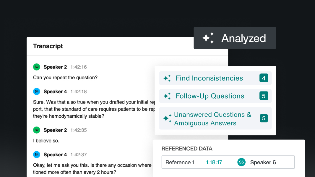 Filevine's latest AI product provides real-time transcription, AI-powered analysis, goal tracking, and deposition support to attorneys while they are still in the room with the deponent.