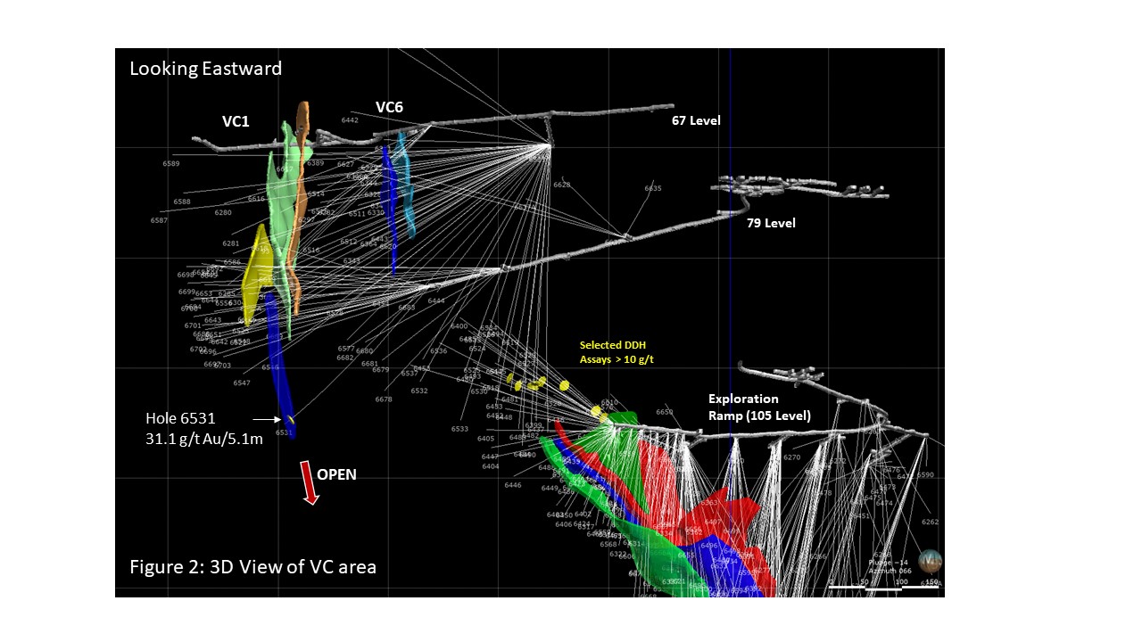 sept14Figure 2 - 3D image showing extension potential of the A Zone and VC Zone