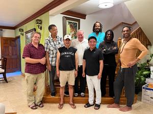 Writer Paul Eckstein With Producers in Jamaica