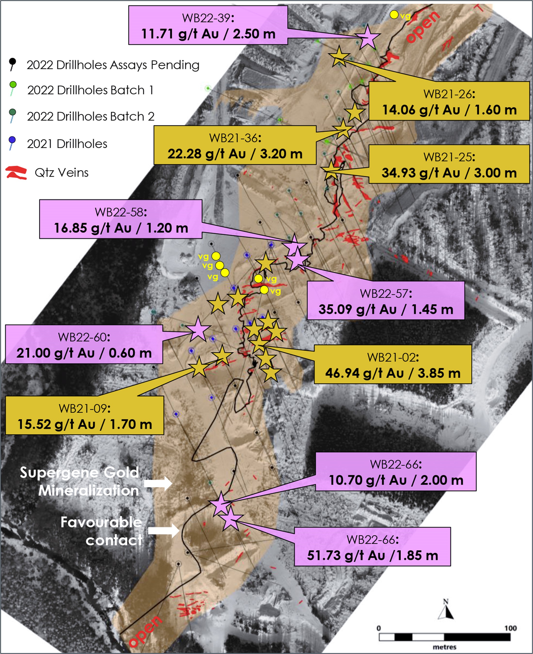 Figure 1: Location of reported drill holes