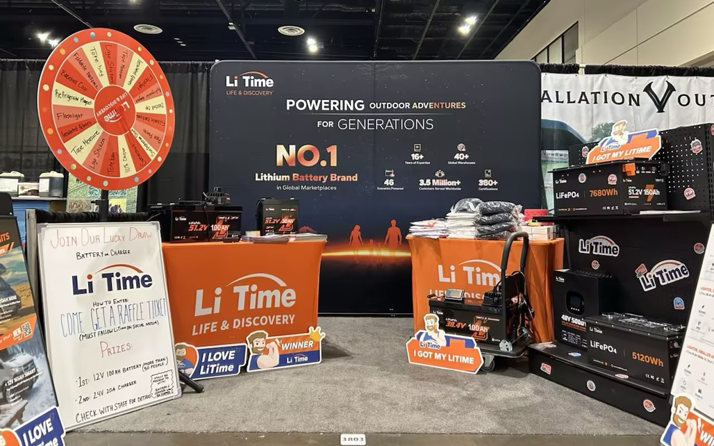 LiTime on-site booth setup