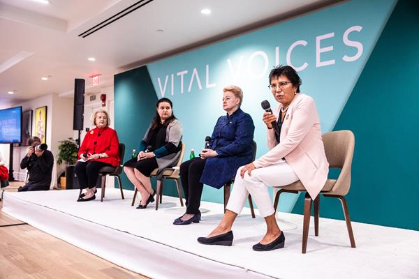 The Women Leading In Crisis panel at the grand opening of Vital Voices