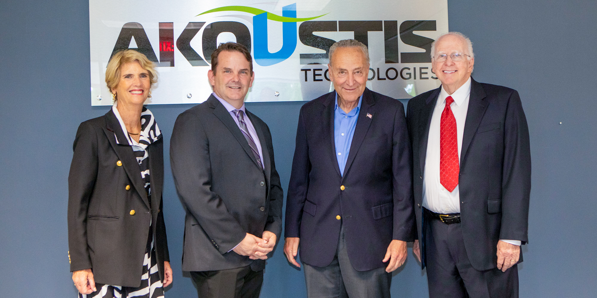 Senate Majority Leader Charles E. Schumer Tours Akoustis Upstate New York Manufacturing Facility