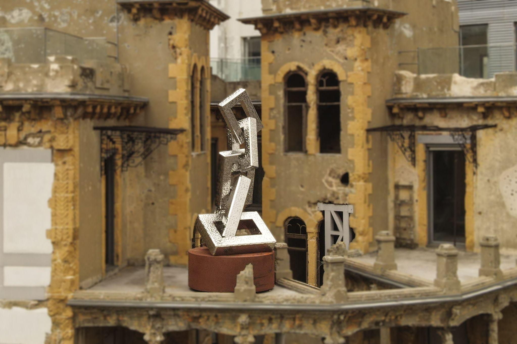 "SAWA" by Pierre and Cedric Koukjian: Unity atop Beit Beirut.