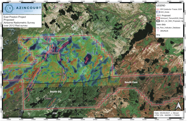 Figure 3  2021 Radiometric survey coverage at East Preston Uranium Project