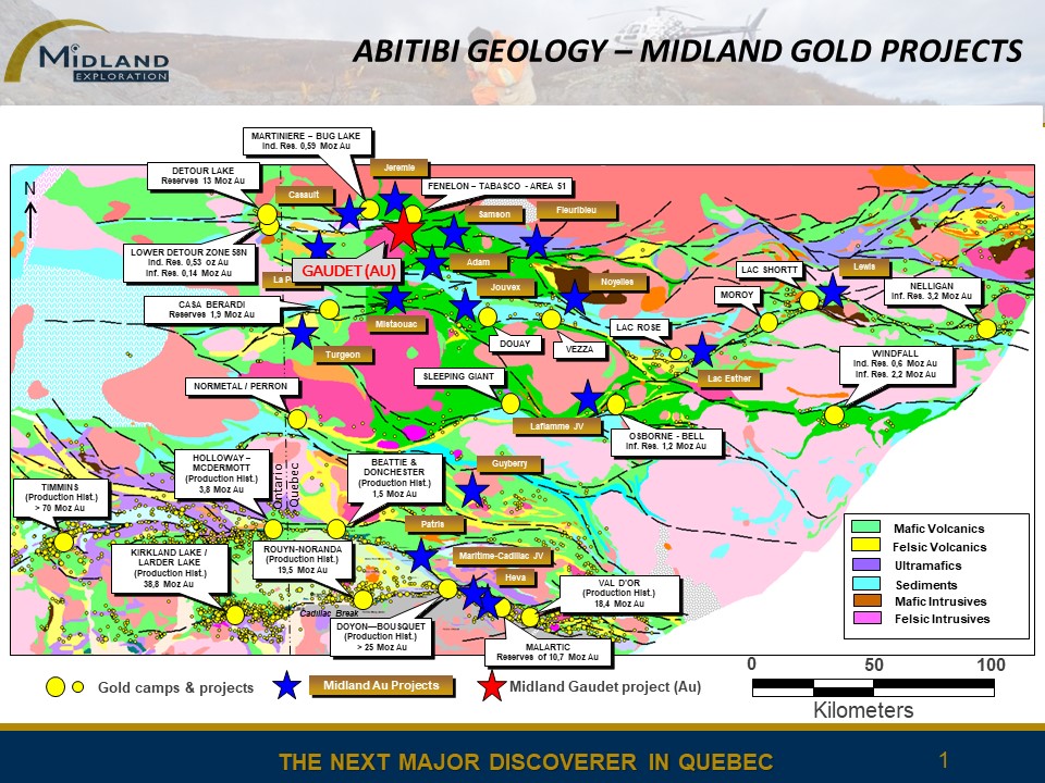 Figure 1 Midland Abitibi Projects