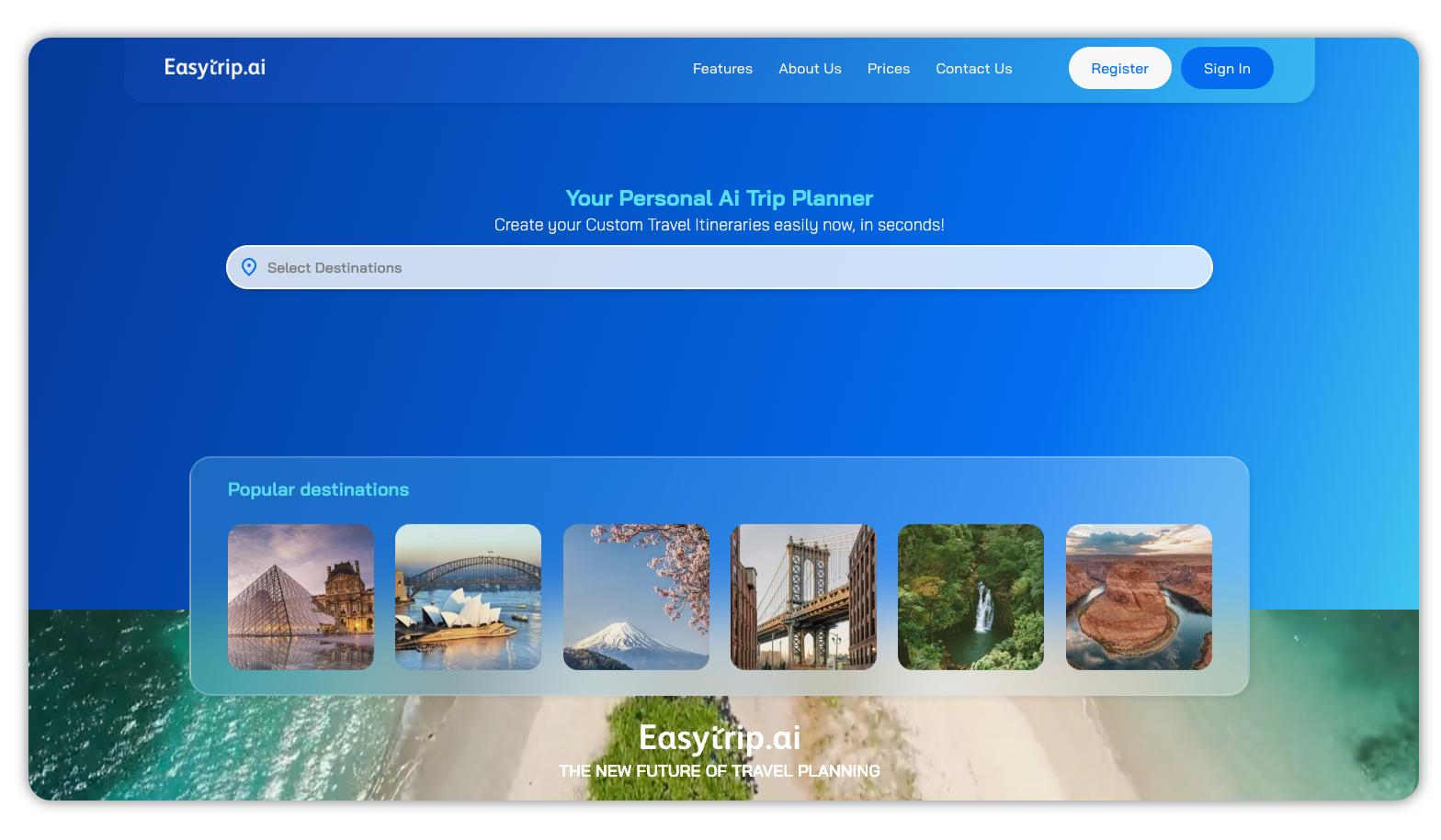 EasyTrip.AI-homepage