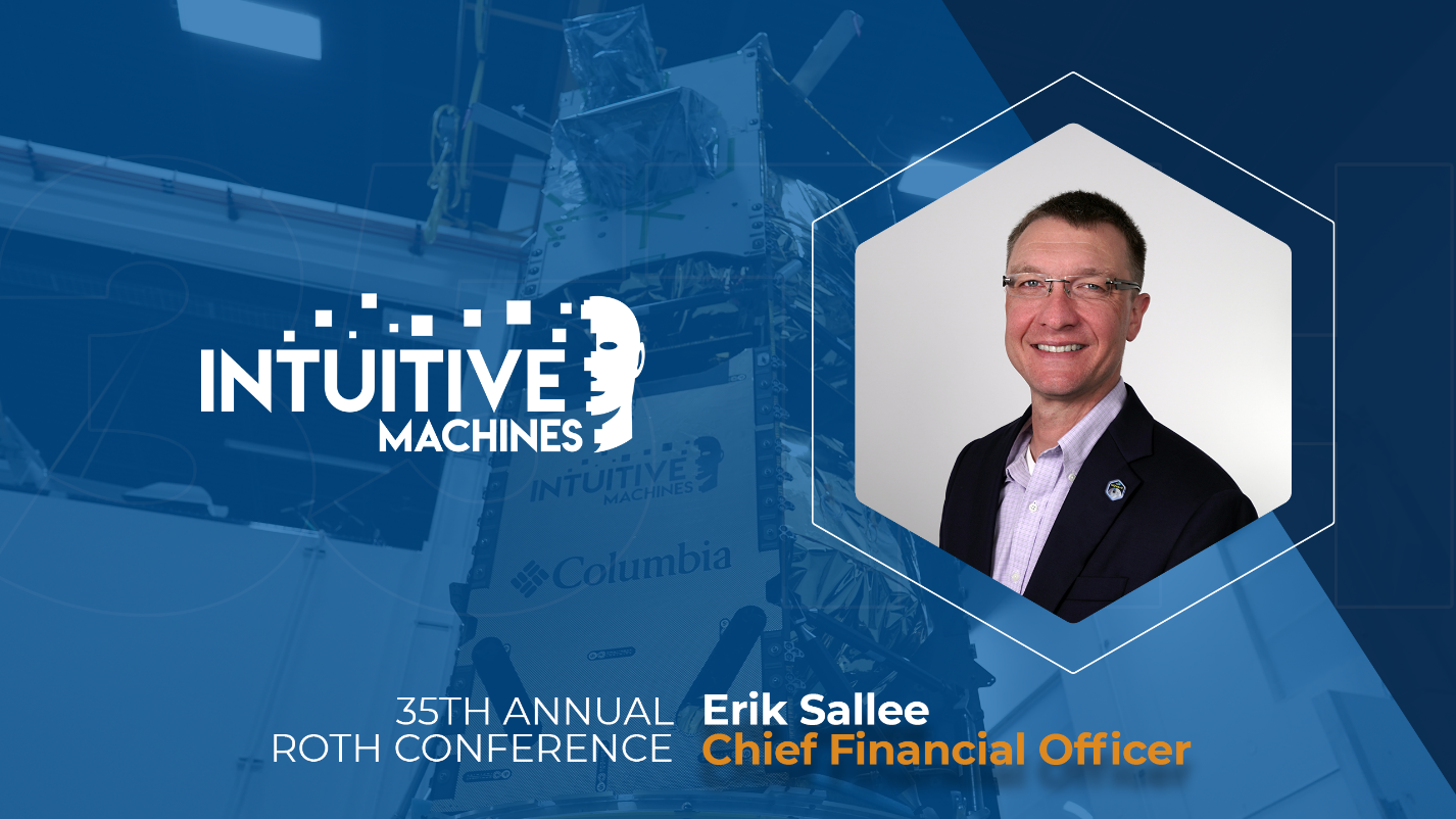 Mr. Sallee will participate in one-on-onemeetings with analysts and investors and hosta fireside chat on Monday, March 13, at1030am during the Conference, sharingIntuitive Machines’ diversified spaceexploration strategy, execution, and upcomingmilestones. To book a one-on-one with Mr.Sallee, please contact your Roth salespersonor email the event one on one desk atoneononerequests@roth.com.