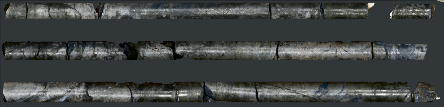 Photo 1 Scanned images of massive sulphide mineralization core