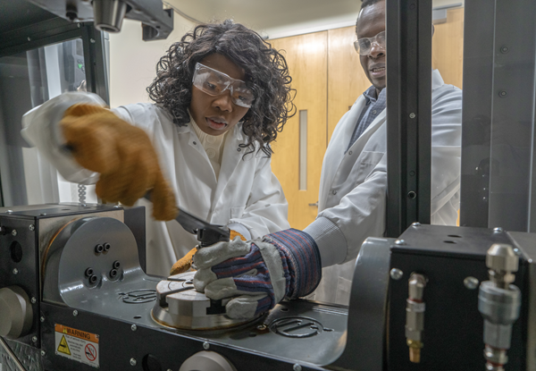 Morgan State University students engage in research.