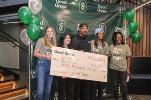 The Good Green team presents check to Good Green grant recipient Ex-Cons for Community and Social Change.