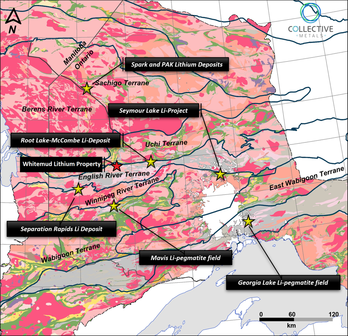 Whitemud Project Regional Geology & Neighbouring Lithium Projects