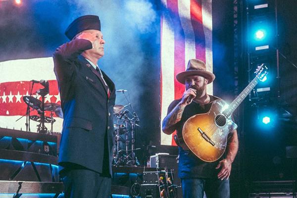 During shows, Zac Brown Band routinely invites military members on stage as they play their hit song, “Chicken Fried.”