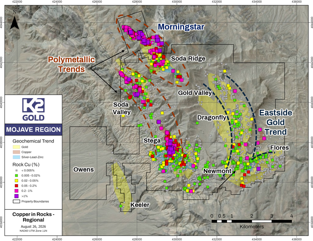 Mineralization trends in the Mojave region 