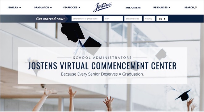 Jostens will continue to offer its full suite of virtual event and ceremony tools at no charge to schools this spring, including its popular Virtual Commencement Center for high schools and colleges.  