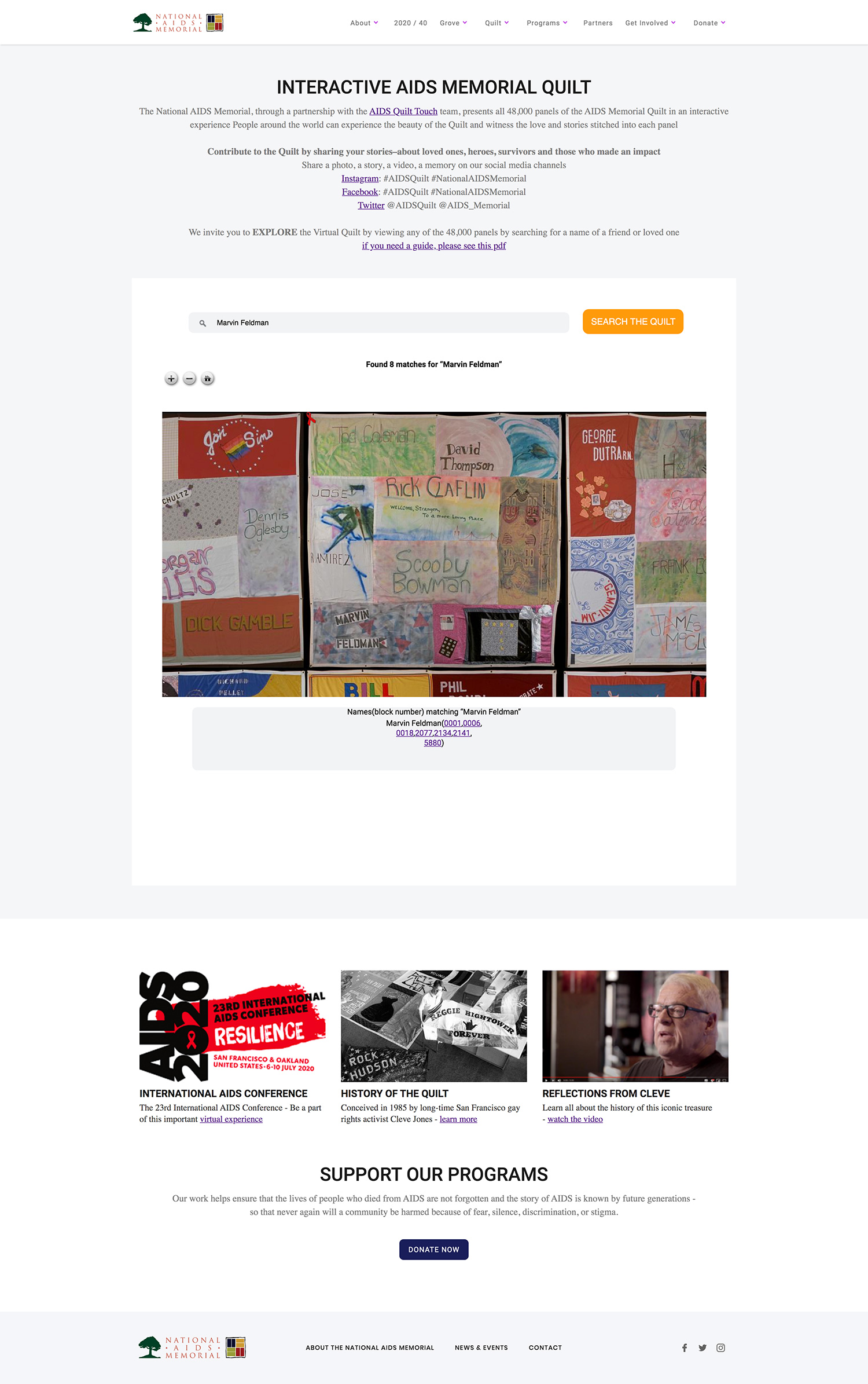National-AIDS-Memorial---web-platform-Interactive