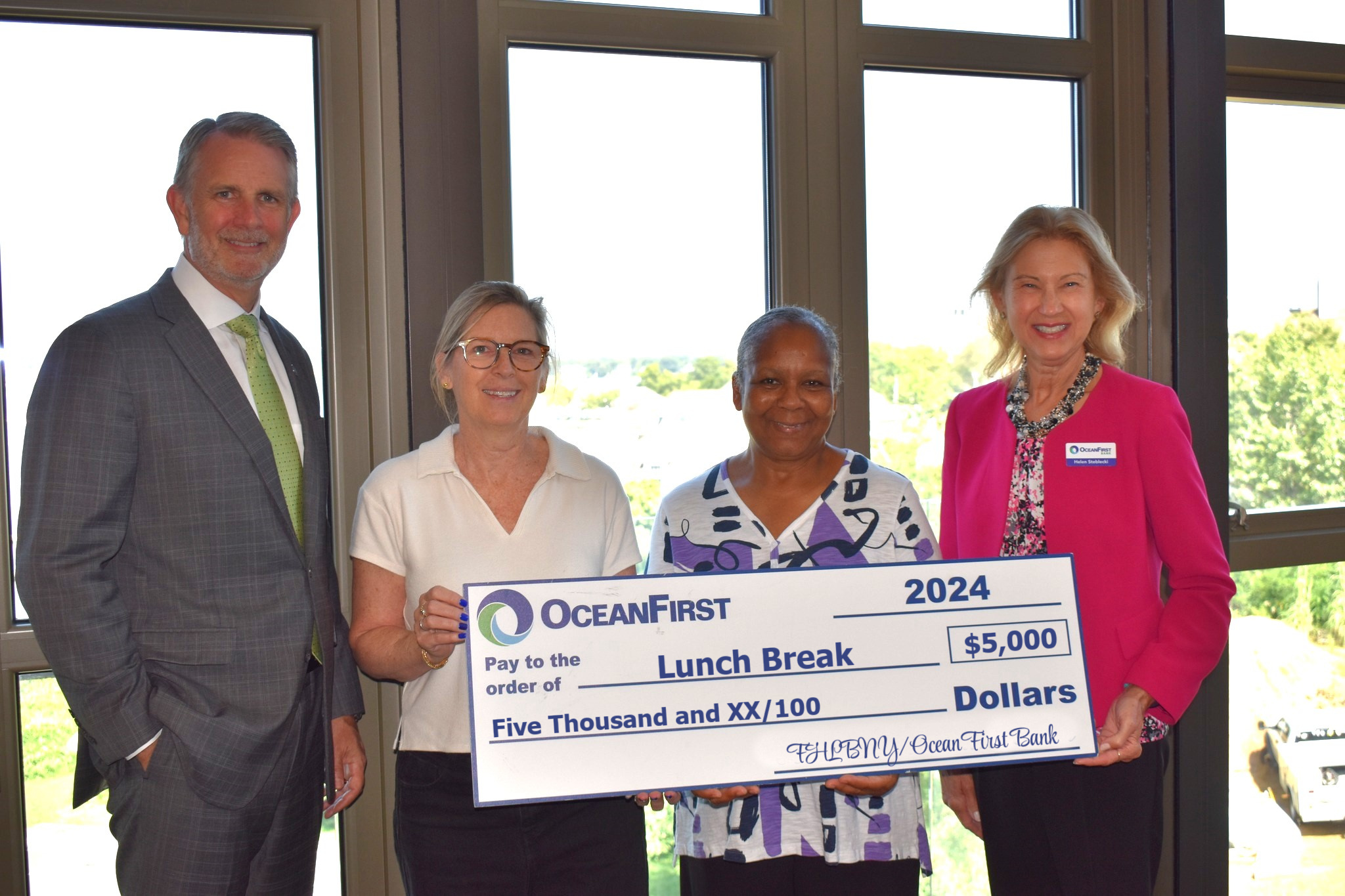 Lunch Break accepts Small Business Recovery Grant from OceanFirst