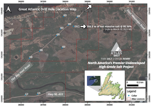 Great Atlantic Drill Hole Location Map