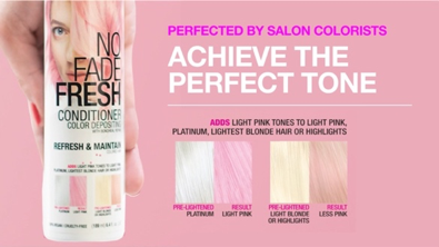 No Fade Fresh’s “smart labels” facilitate smart choices thanks to high impact color swatches on the front of each bottle, instructions created by experienced hair color professionals and QR code-activated how-to, before and after and trend videos.