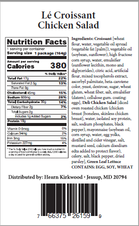 Packaging Label of Recalled Items