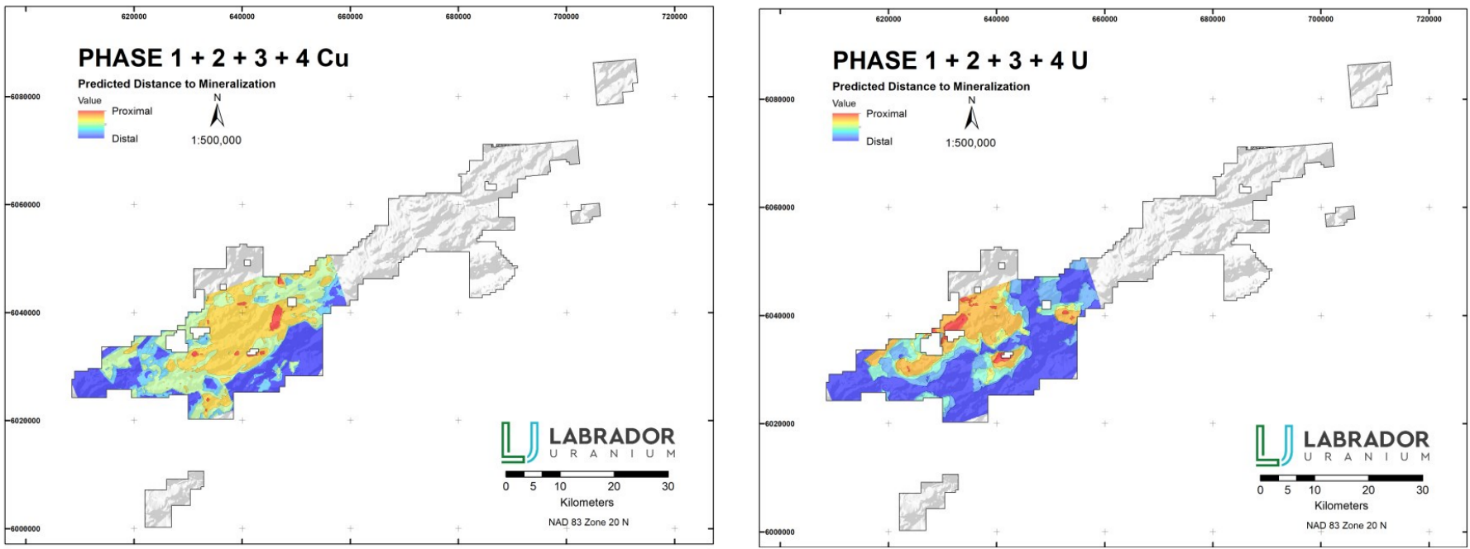 Colored map showing initial ML results from Phase 1 to 4.