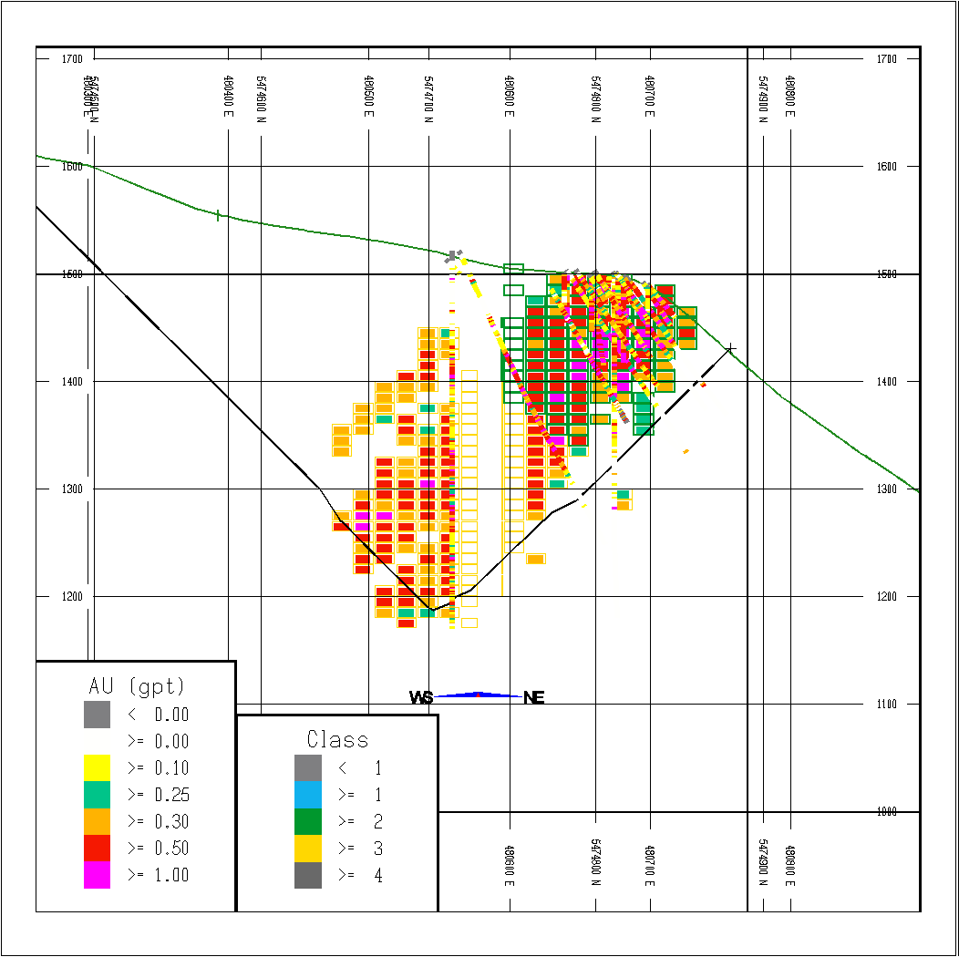 FIGURE C: Section through Kena Gold Zone