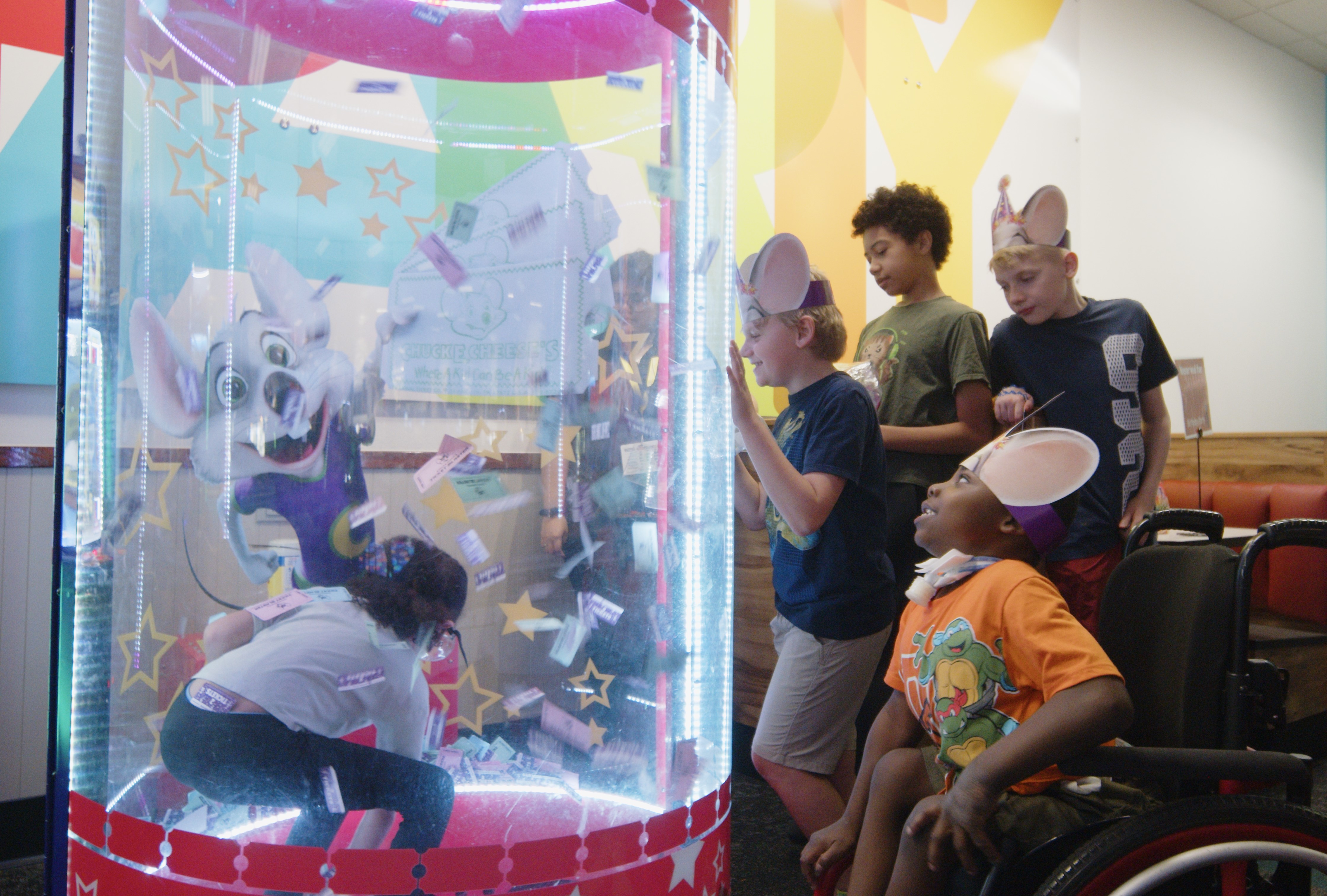 Sensory Sensitive Birthdays empower families to celebrate in a way that best fits their child’s needs, with the ability to opt in or out of key sensory elements of the Chuck E. Cheese birthday experience. These special Mega Fun or Ultimate Fun birthday parties, available during Sensory Sensitive Sundays (SSS), include two hours of unlimited game play, food and drinks, collectible cups, Dippin’ Dots® ice cream, a dedicated birthday party host, the iconic Ticket Blaster Experience and other birthday-child perks, with sensory-friendly goody bags included exclusively in the Ultimate Fun package.