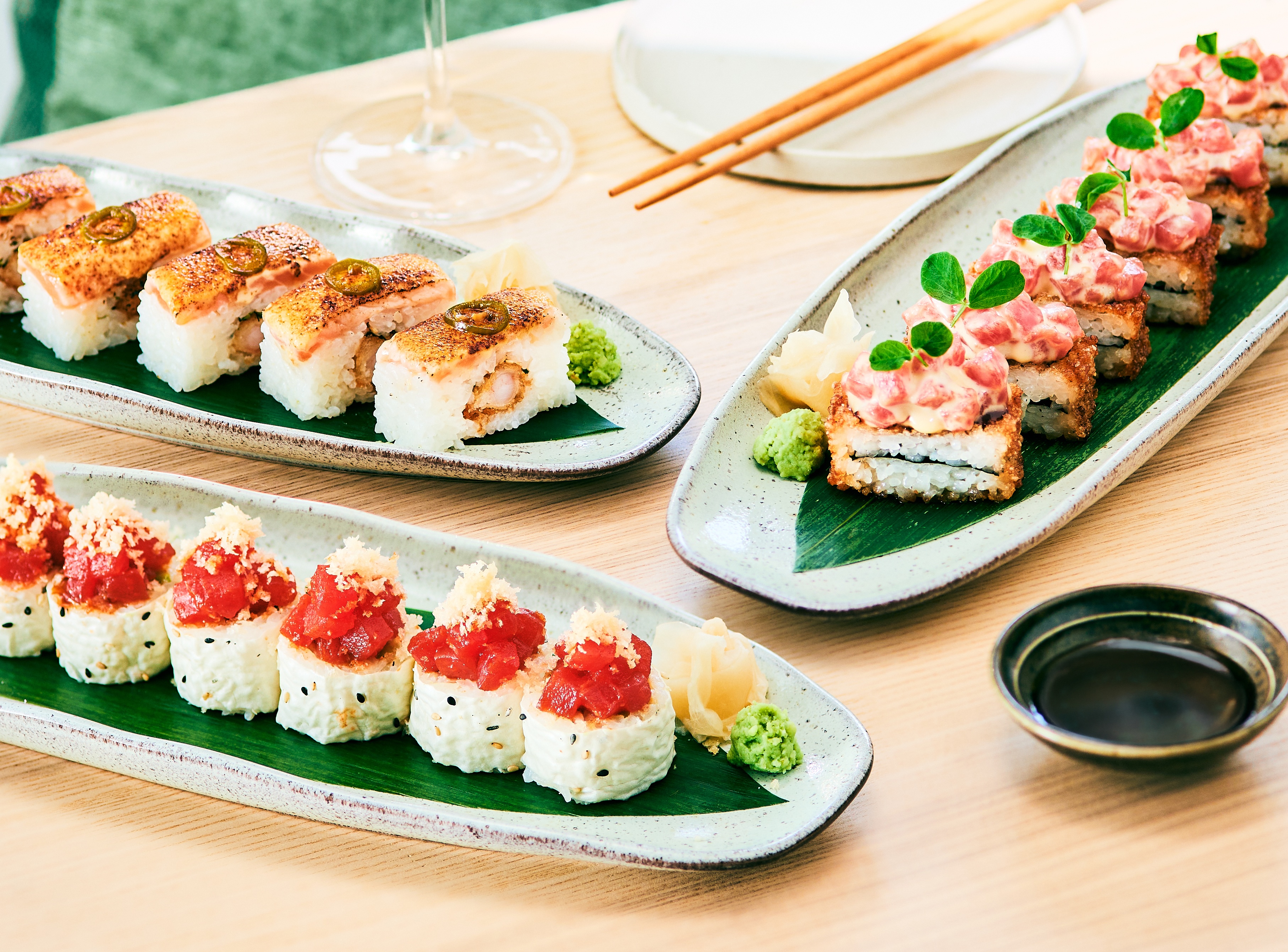 Moxies close up of Sushi Dishes