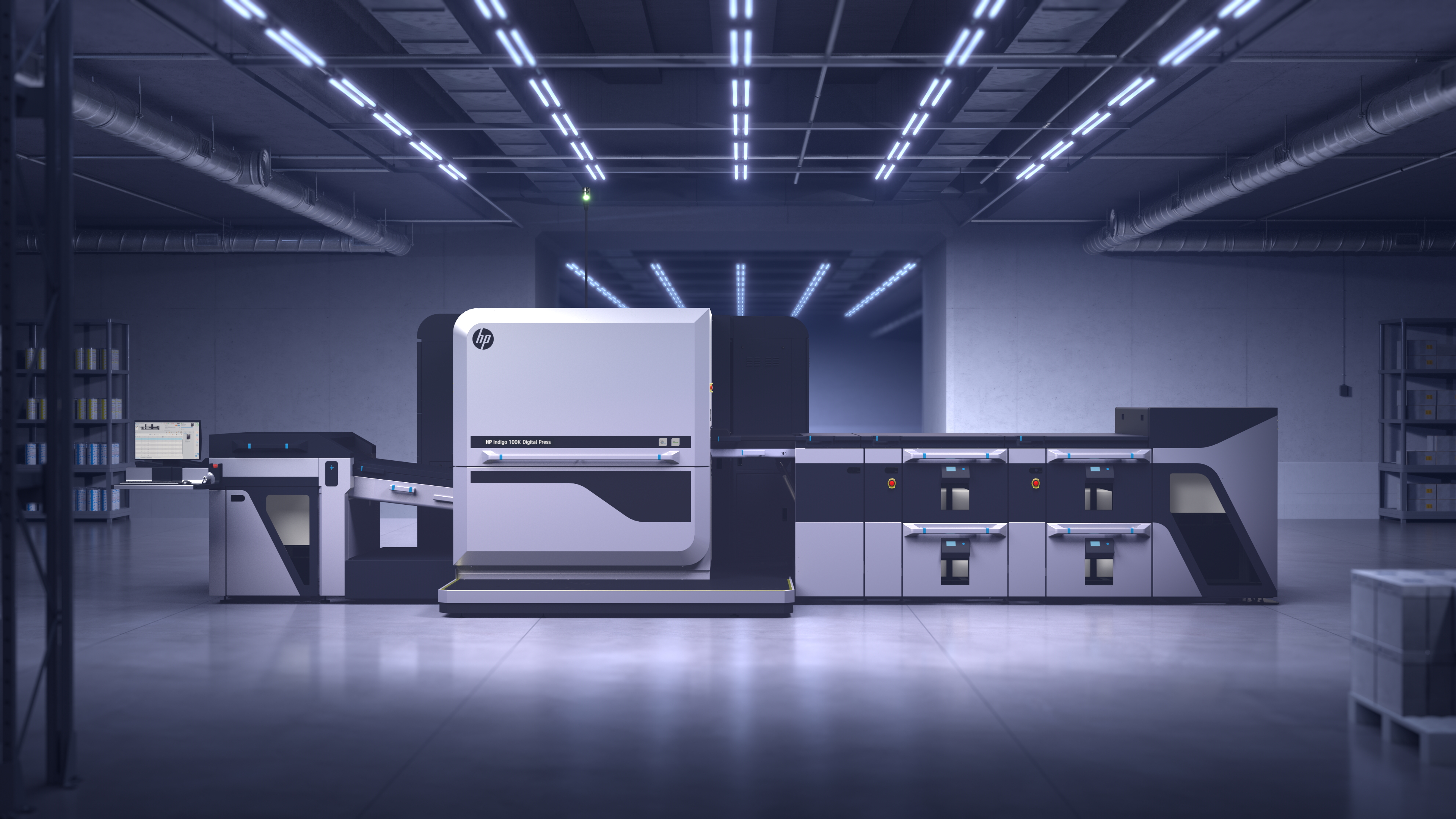 HP Indigo 100K Digital Press in printing environment