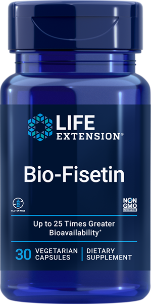 Life Extension new Bio-Fisetin maximizes fisetin bioavailability with special fenugreek fiber coating; helps your body clear senescent cells, supporting cellular health and longevity; supports brain health and helps protect brain function; supports healthy glucose metabolism, which helps protect eye and kidney health.