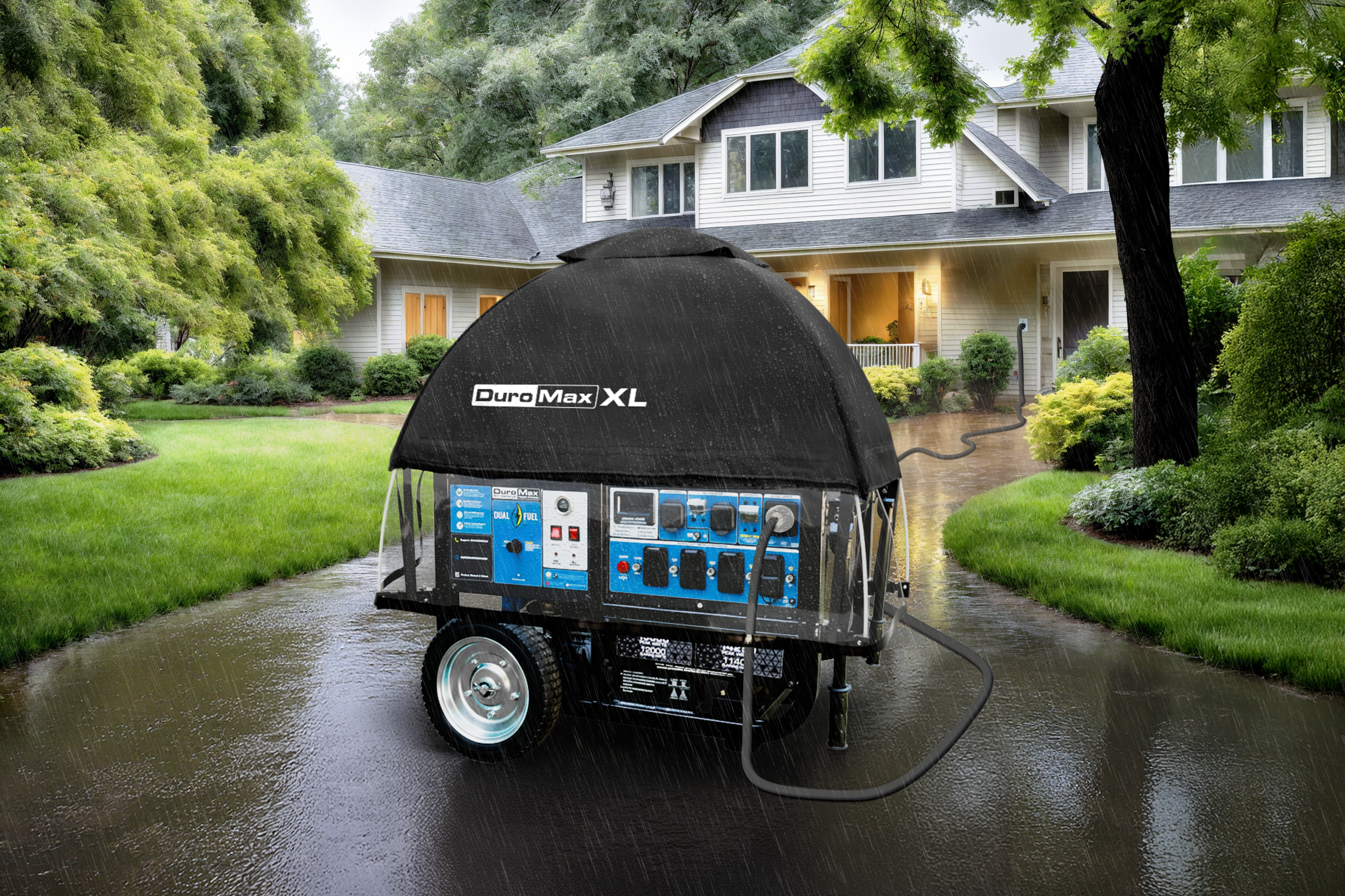 DuroMax_XL_by_GenTent_in_Rain