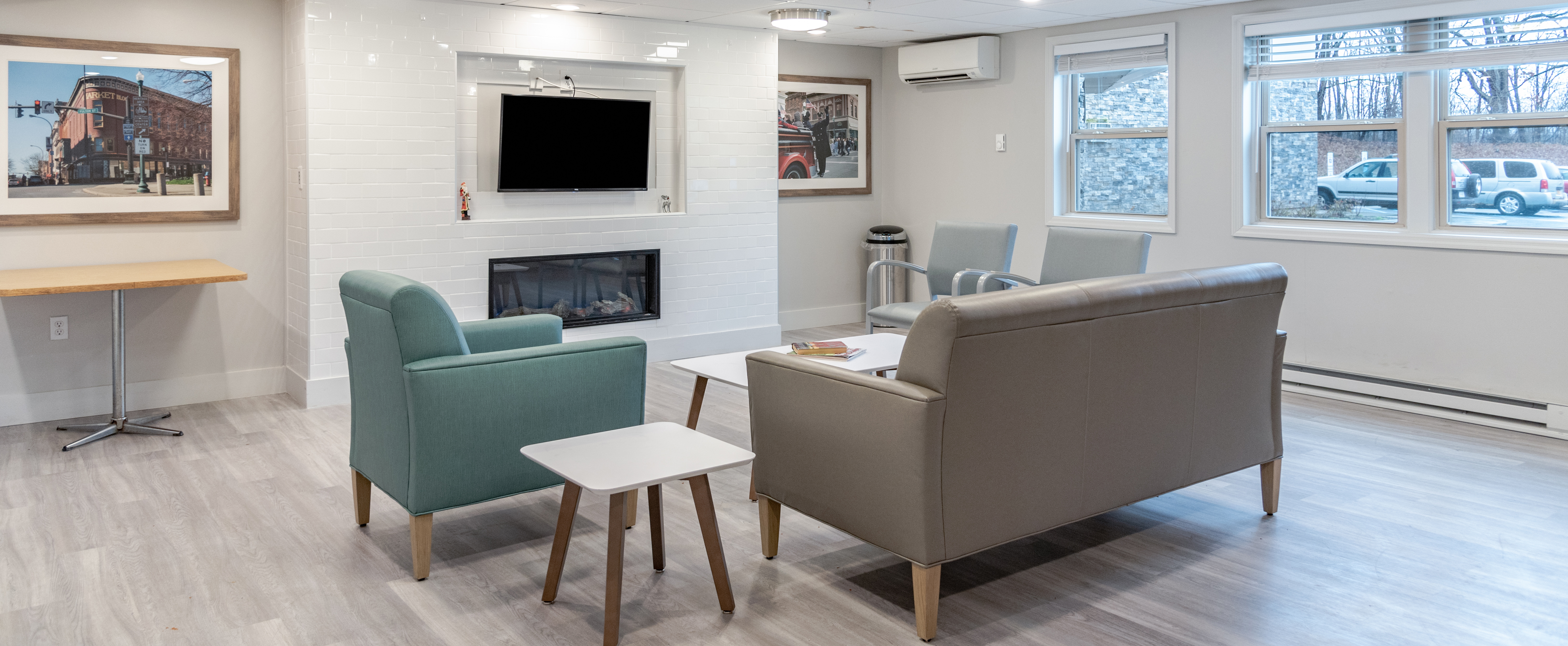 Renovated Community Room at Van Rensselaer Heights Affordable Housing Community in Rensselaer, New York.