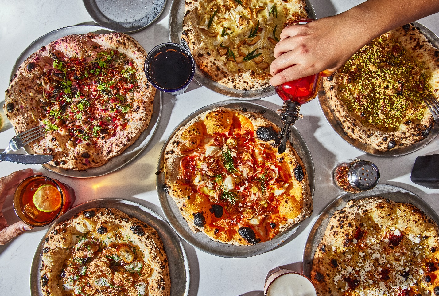 Michelin-starred Hexagon restaurant's Chef Rafa x Tony's Sourdough Pizzeria six pizza collaboration menu