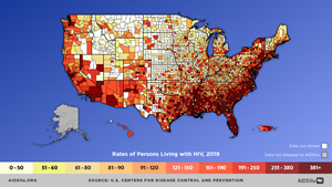Rates of Persons Living with HIV, 2019