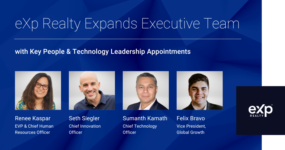 eXp Realty Expands Executive Team With Key Human Resources