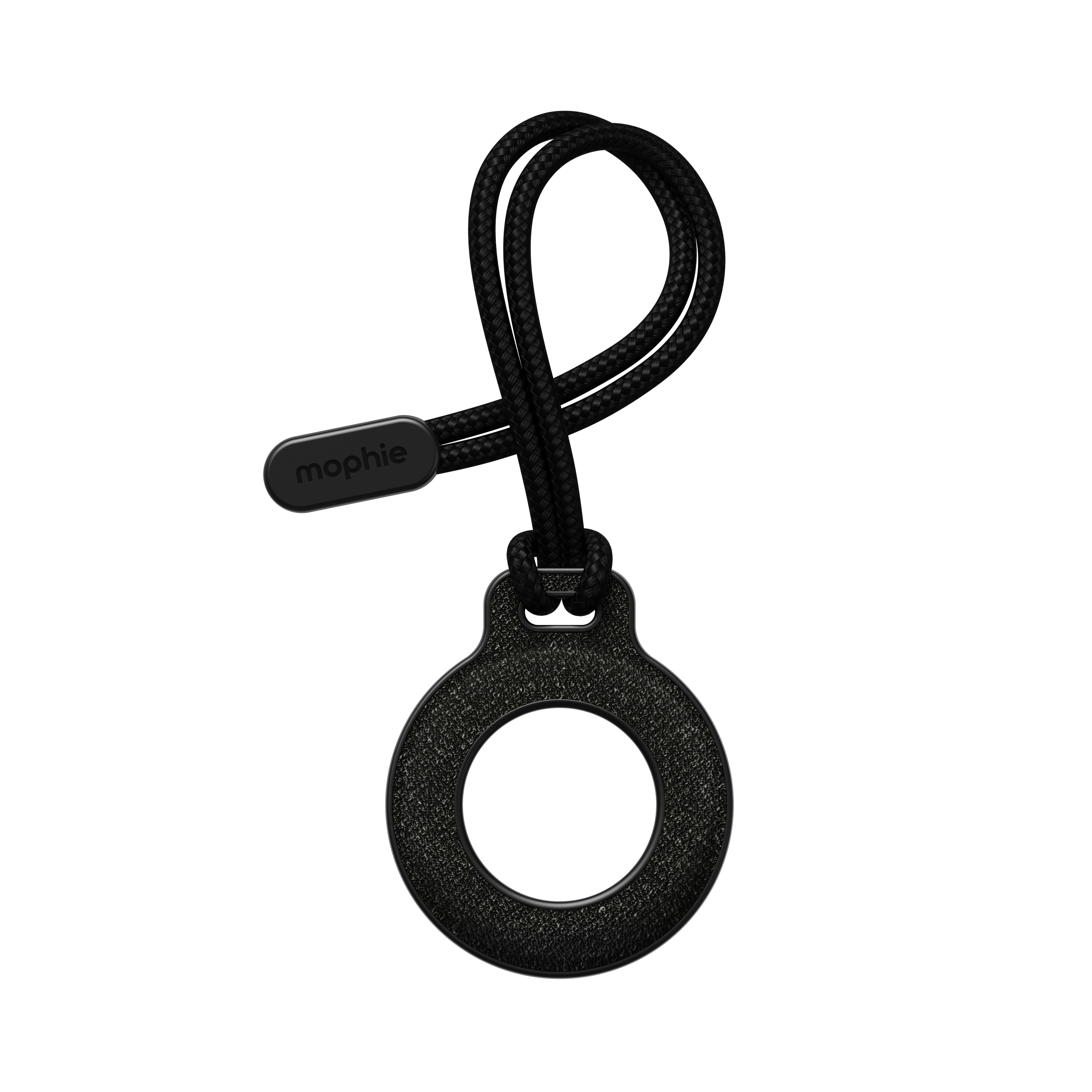 The Mophie Knit Loop Case features a twist-and-lock installation, an integrated lanyard loop, and interchangeable colored ID bands to help users identify multiple AirTag devices at a glance.