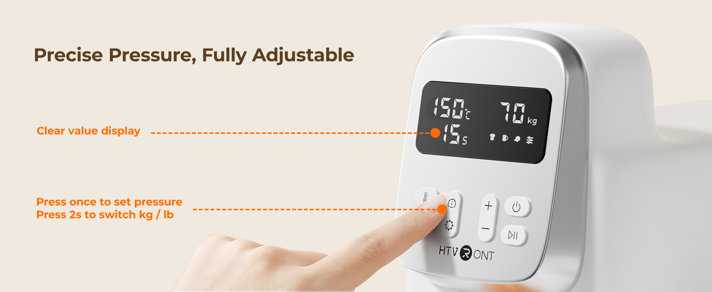 HTVRONT A100 Auto Multi Heat Press with adjustable pressure control and digital parameter display.