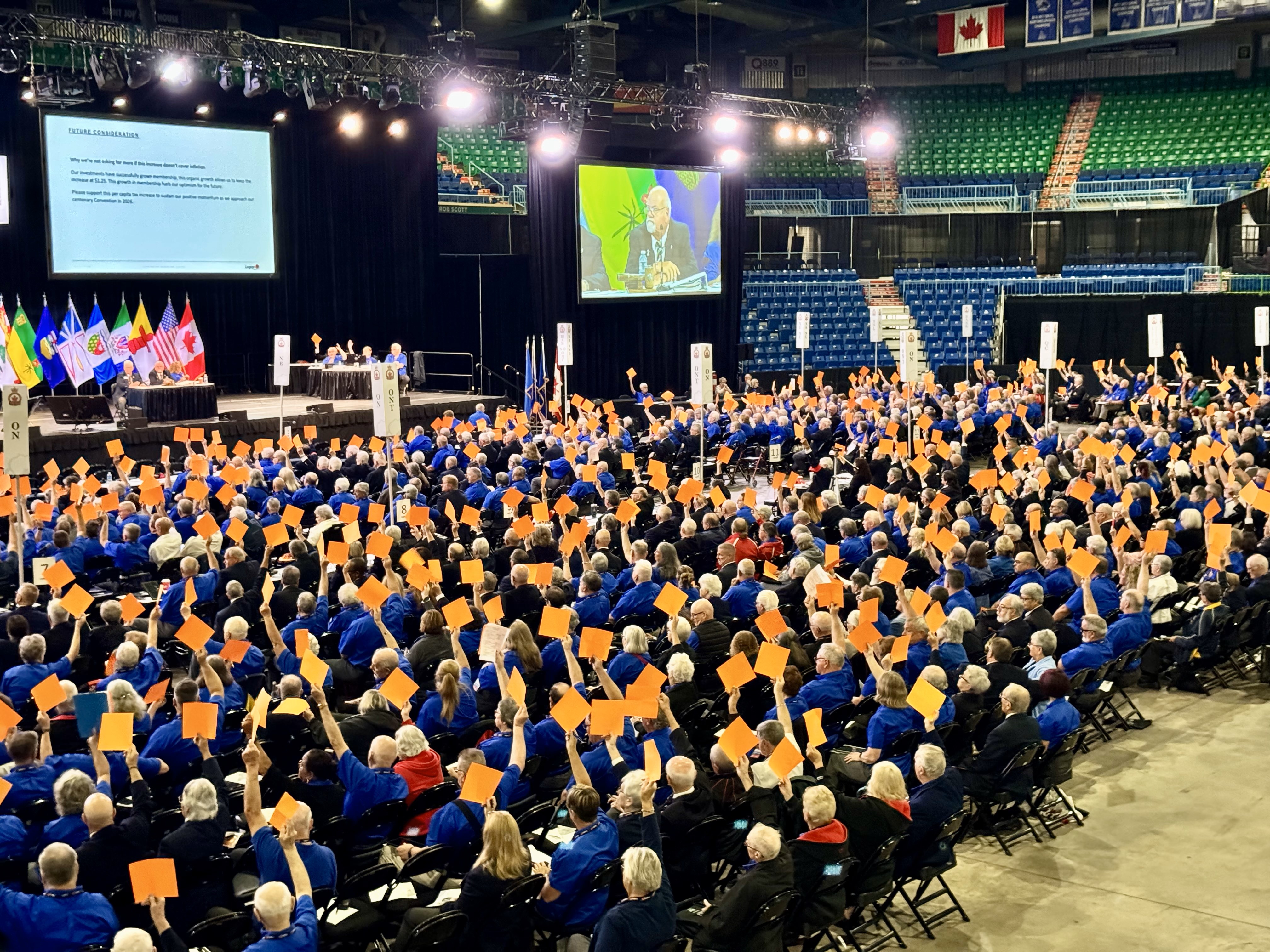 Legion delegates take a vote